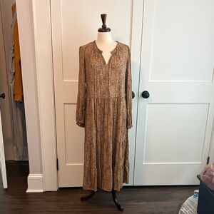 Old Navy tan animal spots dress size Large NWT